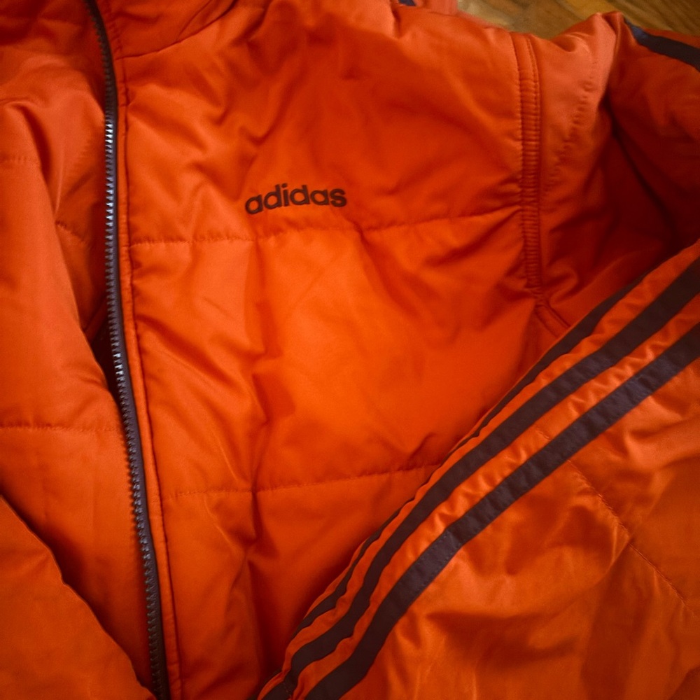 Adidas Vibrant Orange Jacket with Navy Accents - Picture 3 of 3